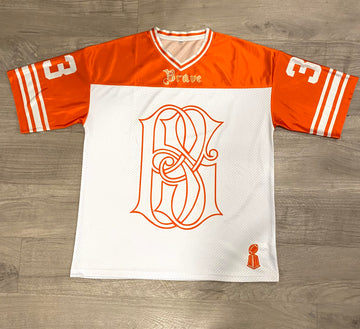 Brave Soul Orange & White Mesh Football Jersey