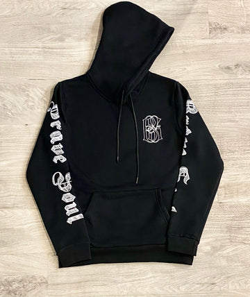 Brave Soul Hoodie & Flared Sweatpants (Black/White