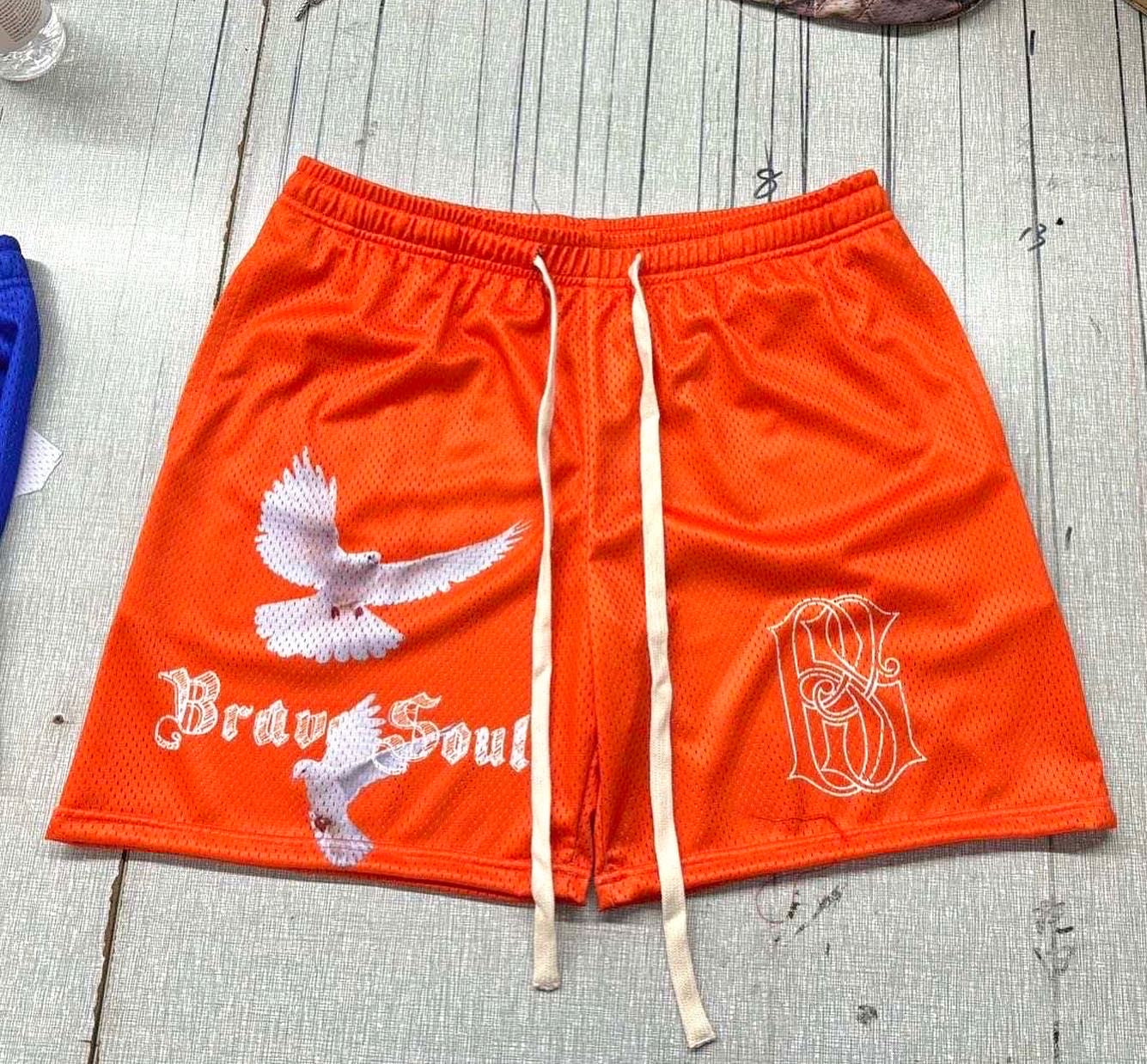 Brave Soul “Varlet” shorts (Orange/White)