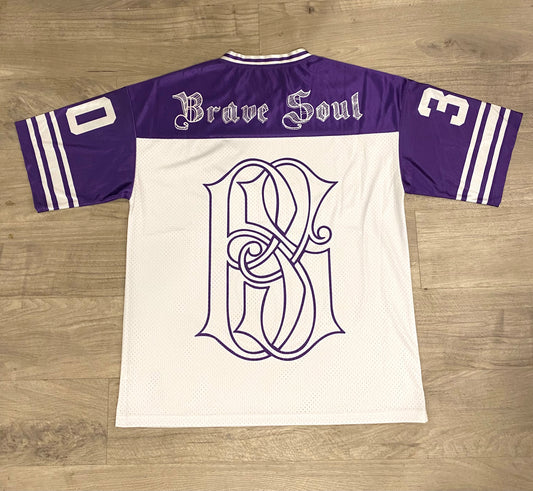 Brave Soul Blue & White Mesh Football Jersey