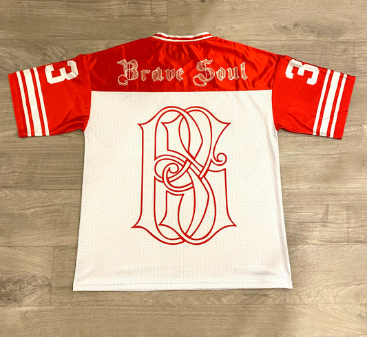 Brave Soul Blue & White Mesh Football Jersey