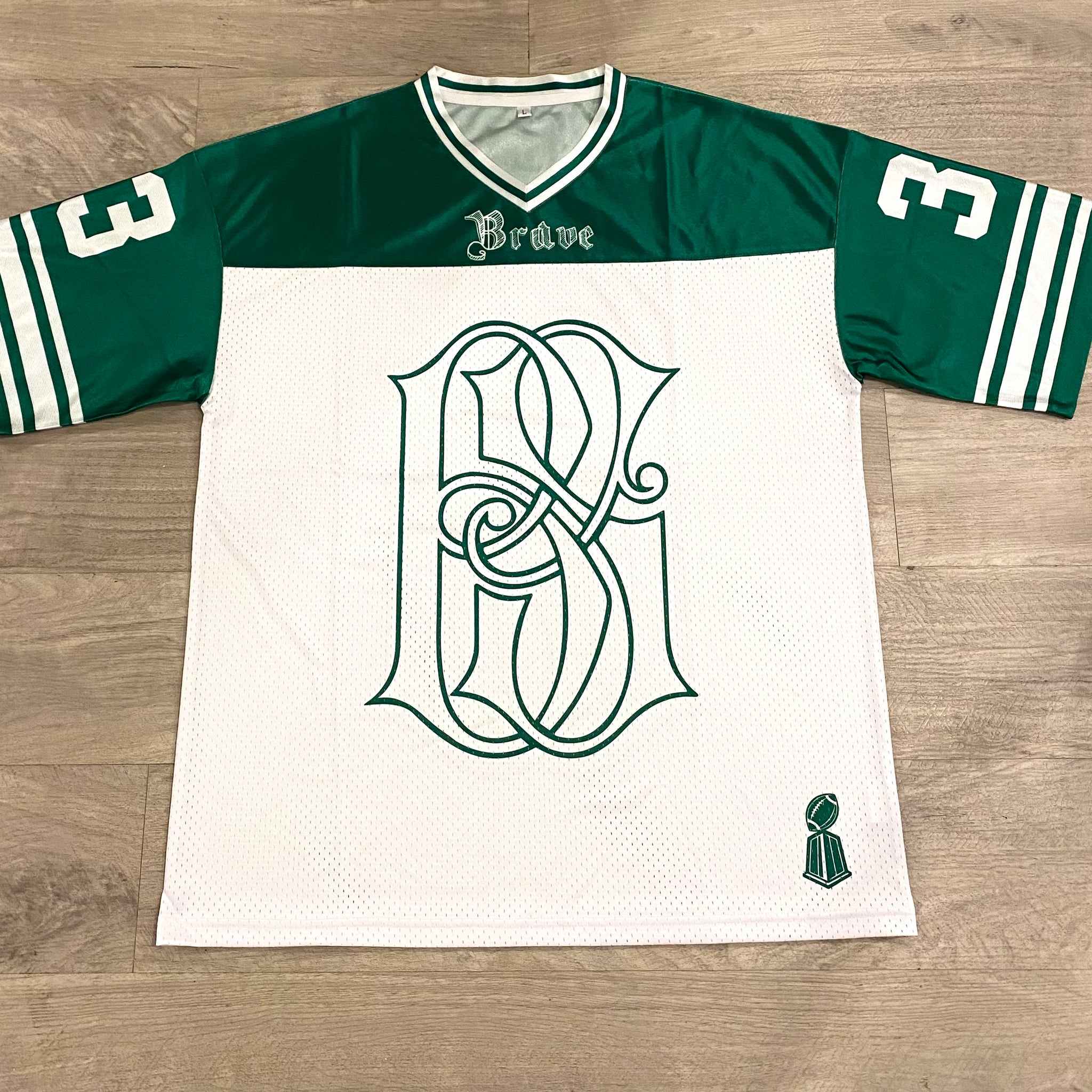 Brave Soul Blue & White Mesh Football Jersey