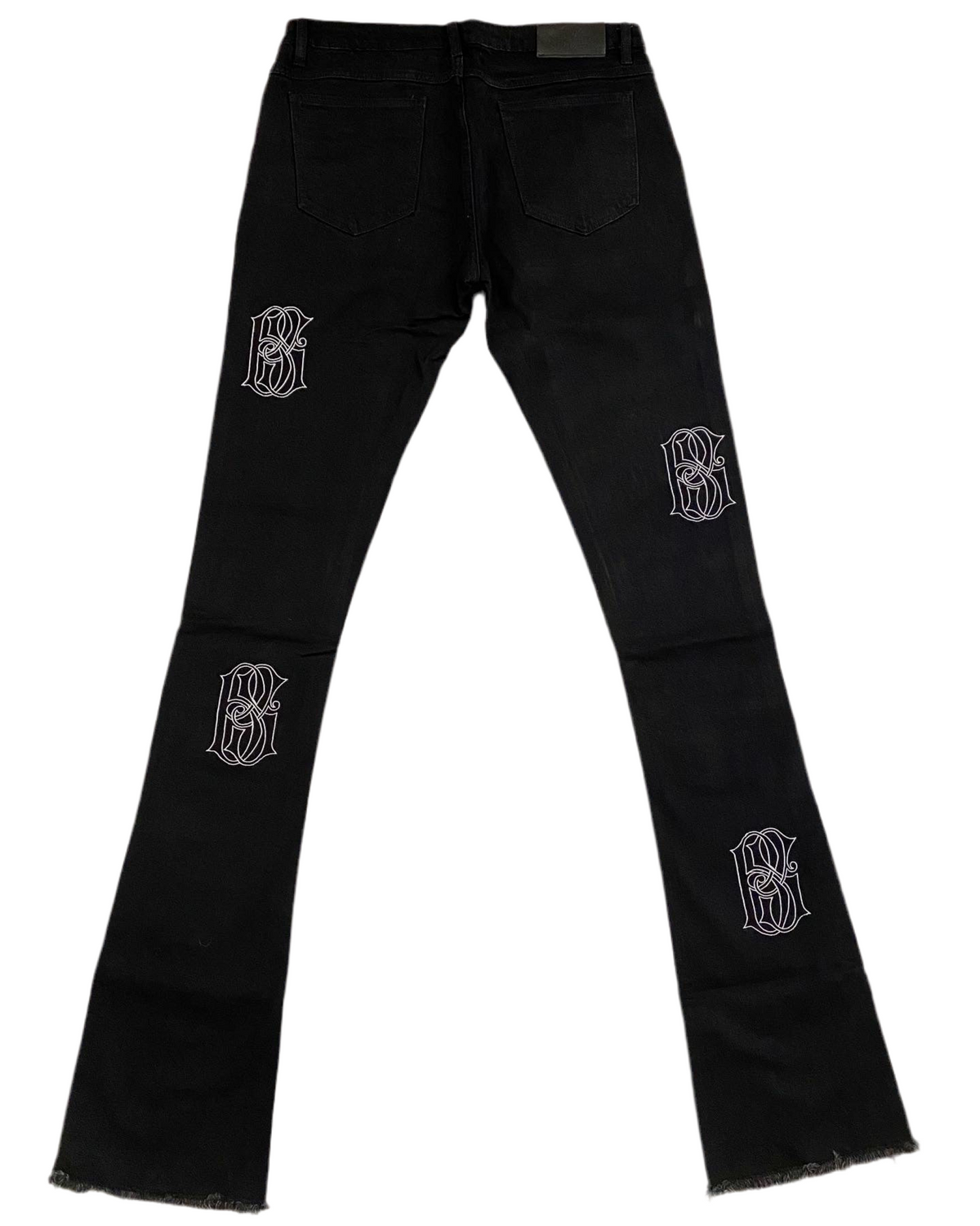 “BS” Embroidered Stacked Denim V01