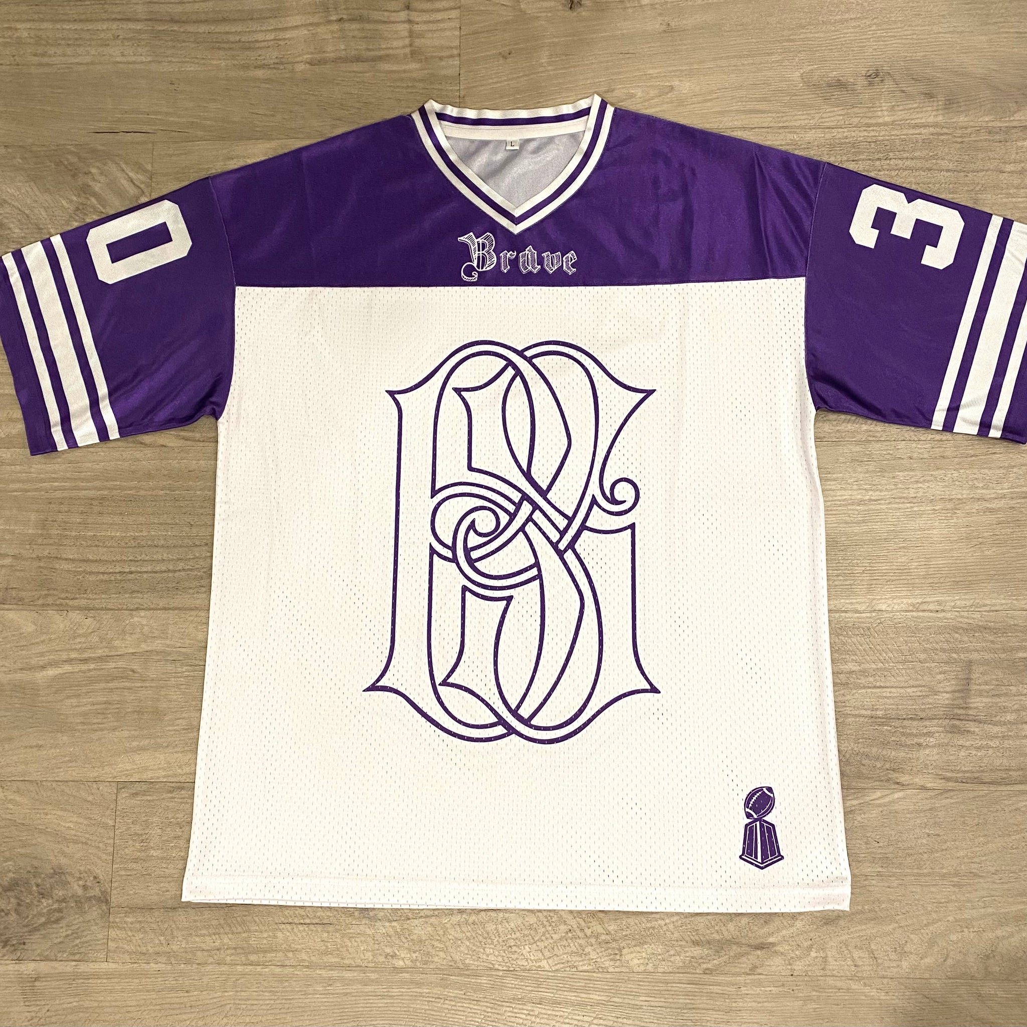 Brave Soul Blue & White Mesh Football Jersey