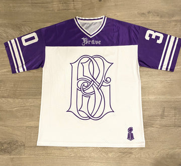 Brave Soul Blue & White Mesh Football Jersey