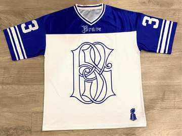 Brave Soul Blue & White Mesh Football Jersey