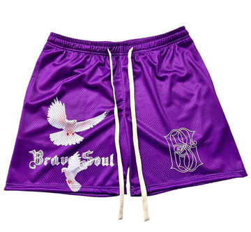 Brave Soul “Varlet” shorts (Purple/White